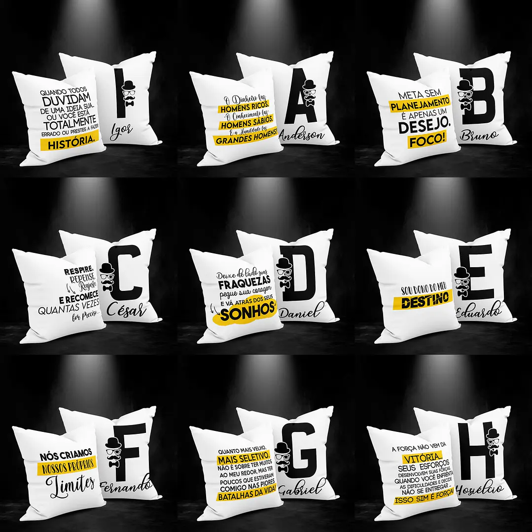 26 Artes Caneca Alfabeto Masculino Editável em Corel Draw 5