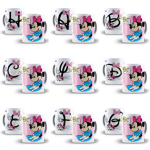 26 Artes Canecas Alfabeto Minnie Arquivo em Jpge/Png