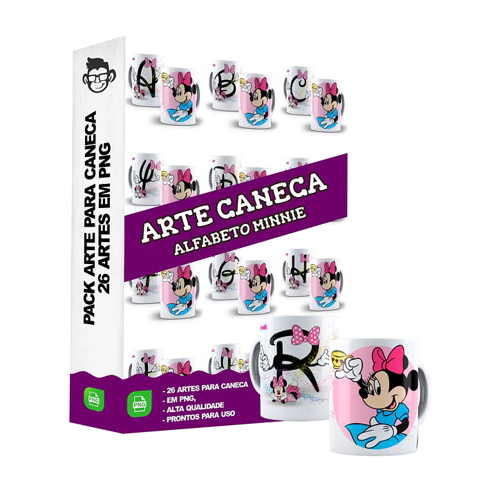 26 Artes Canecas Alfabeto Minnie Arquivo em Jpge/Png 4