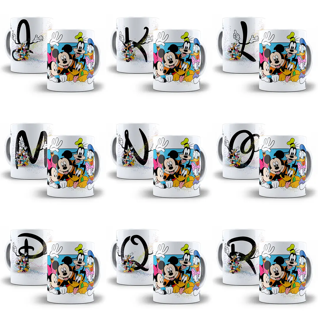 26 Artes Canecas Alfabeto Turma do Mickey Arquivo em Jpge/Png 2