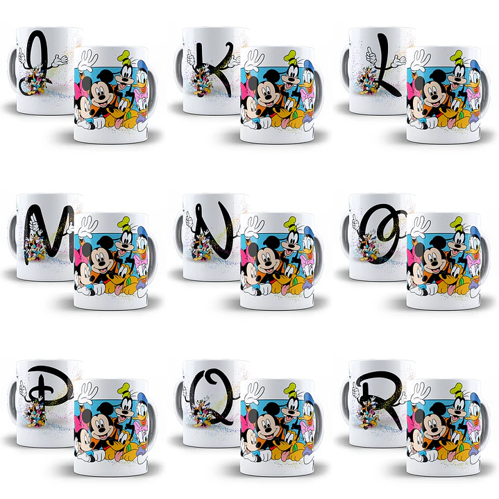 26 Artes Canecas Alfabeto Turma do Mickey Arquivo em Jpge/Png 2