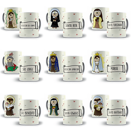 48 Artes para Caneca Santinhos Editável em Corel Draw