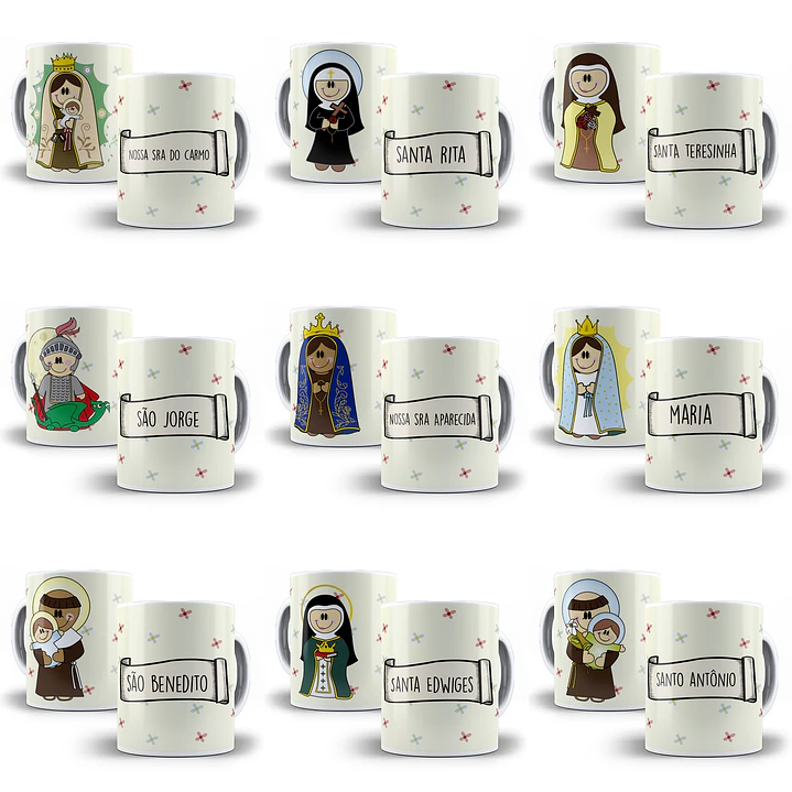 48 Artes para Caneca Santinhos Editável em Corel Draw 1