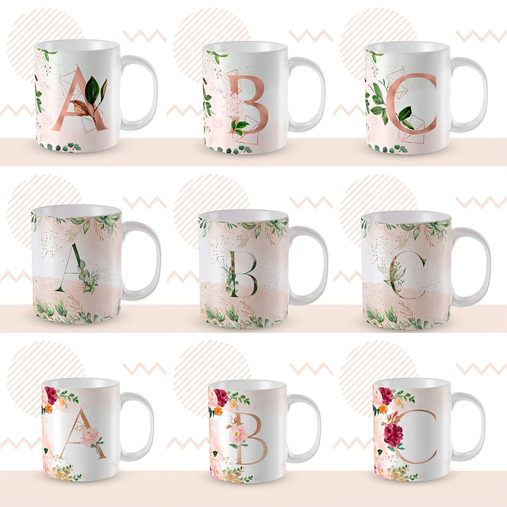 104 Artes para Caneca Alfabeto Arquivo em Jpge/Png 1
