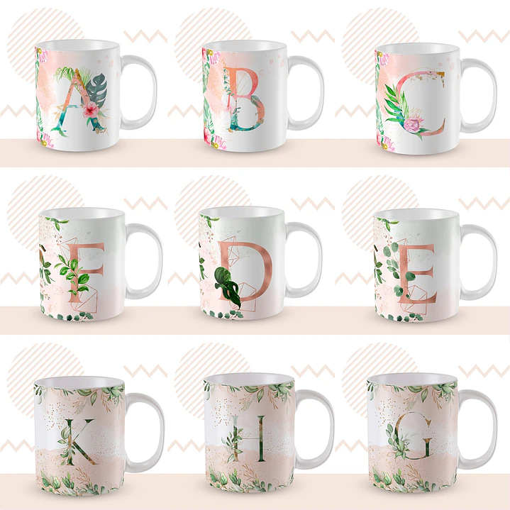 104 Artes para Caneca Alfabeto Arquivo em Jpge/Png 2