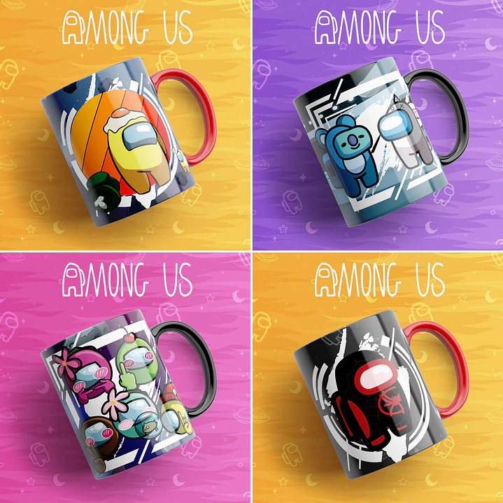 16 Artes Caneca Among Us Editável em Photoshop 2