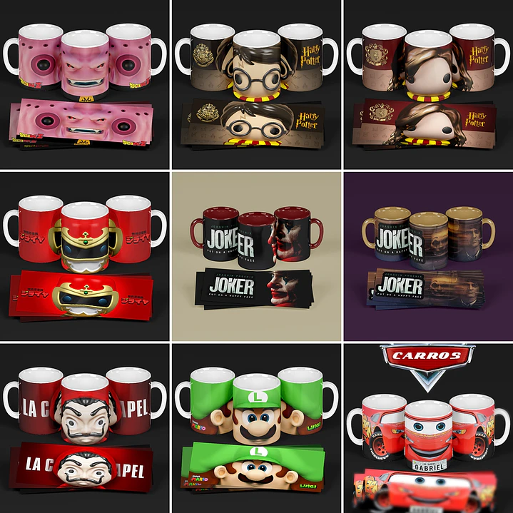160 Artes para Caneca 3D Premium Arquivo em Jpge/Png 3
