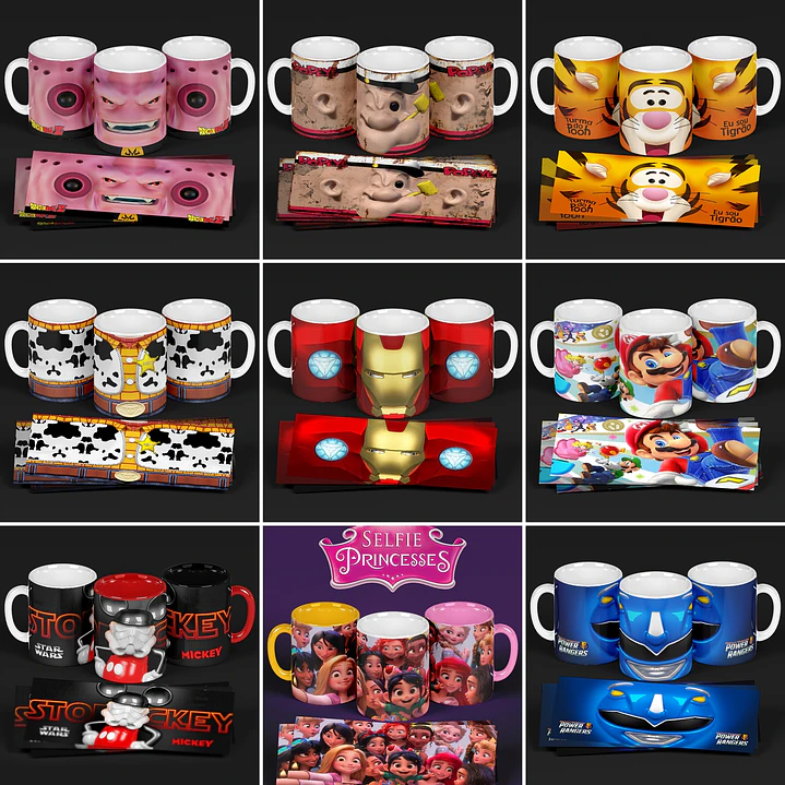 160 Artes para Caneca 3D Premium Arquivo em Jpge/Png 4