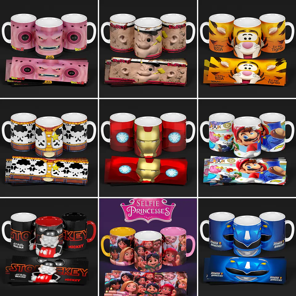 160 Artes para Caneca 3D Premium Arquivo em Jpge/Png 4