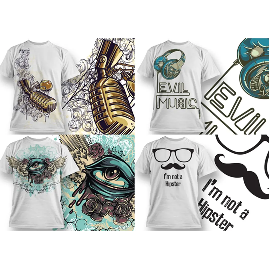 30 Artes para Camisa Caveira Editável em Corel Draw 3