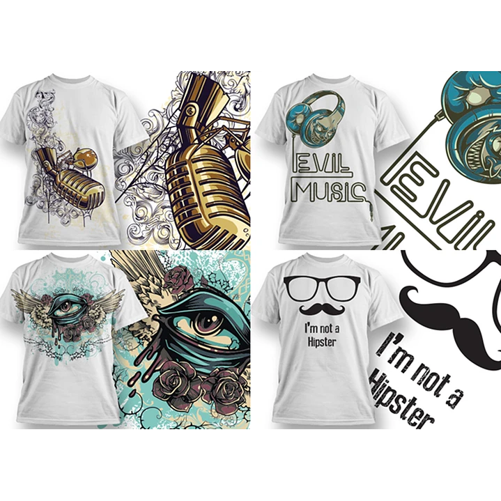 30 Artes para Camisa Caveira Editável em Corel Draw 3