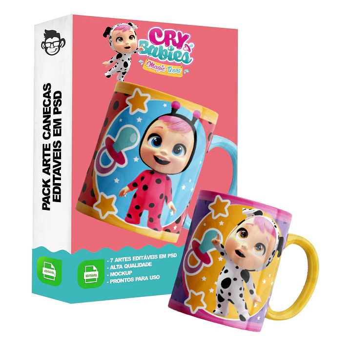 7 Artes Caneca Baby Crys Editável em Photoshop 2