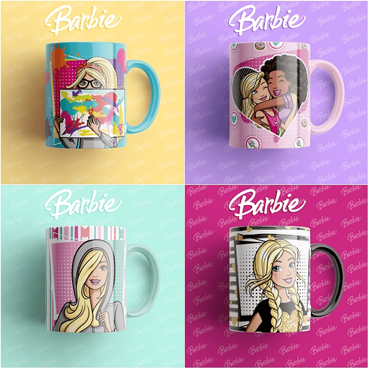 30 Artes Caneca Barbie Editável em Photoshop 4