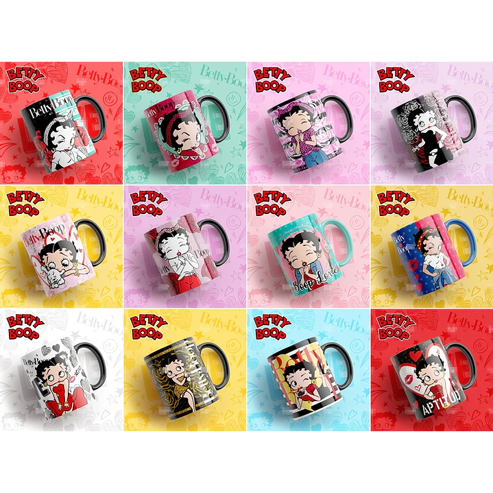 13 Artes Caneca Betty Boop Editável em Photoshop 1