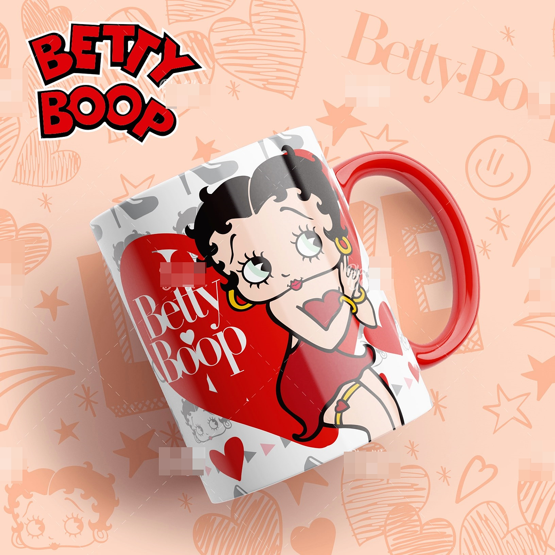 13 Artes Caneca Betty Boop Editável em Photoshop 3