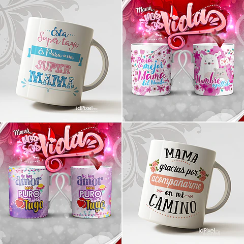 98 Artes Caneca Dia das Mães Editável em Photoshop