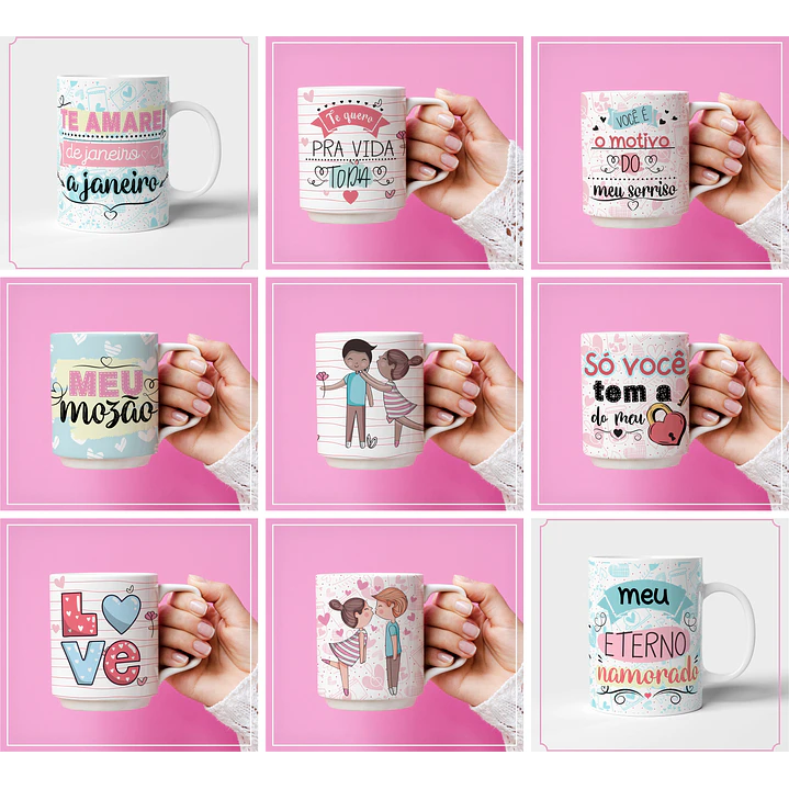 Pacote de Artes para Caneca Sublimação Dia dos Namorados 5.1  4