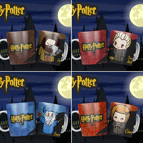 12 Artes para Caneca Harry Potter Editável em Corel Draw
