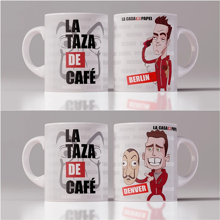 9 Artes Caneca La Casa de Papel Editável em Photoshop 1