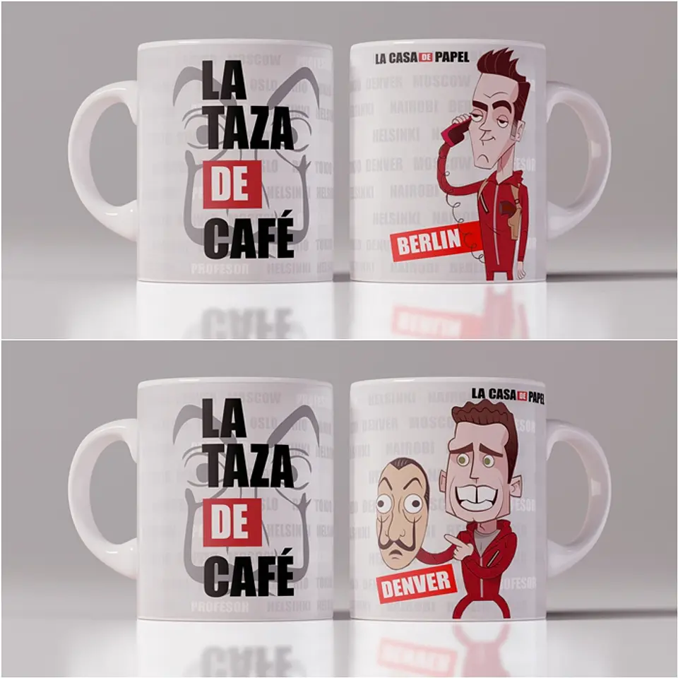 9 Artes Caneca La Casa de Papel Editável em Photoshop 1