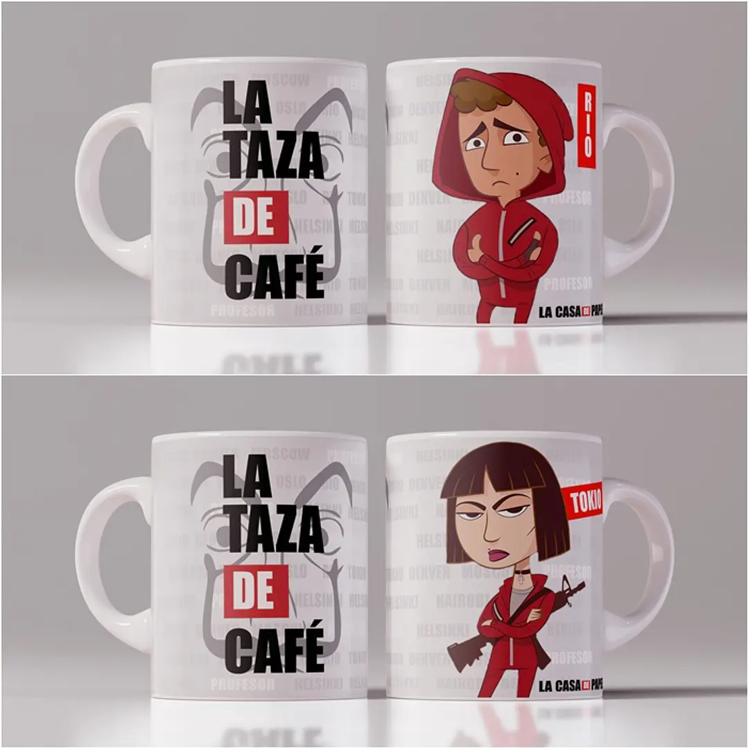 9 Artes Caneca La Casa de Papel Editável em Photoshop 4