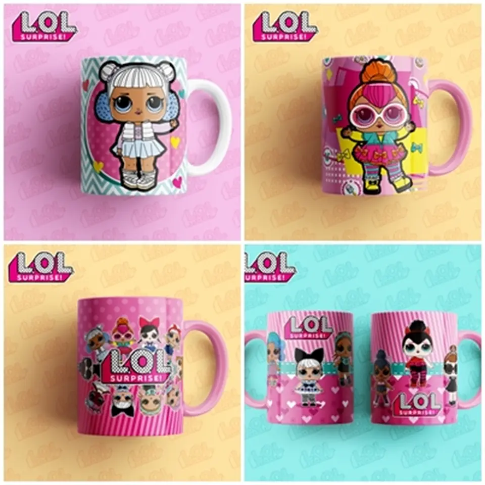 15 Artes Caneca LOL Suprise Editável em Photoshop 1