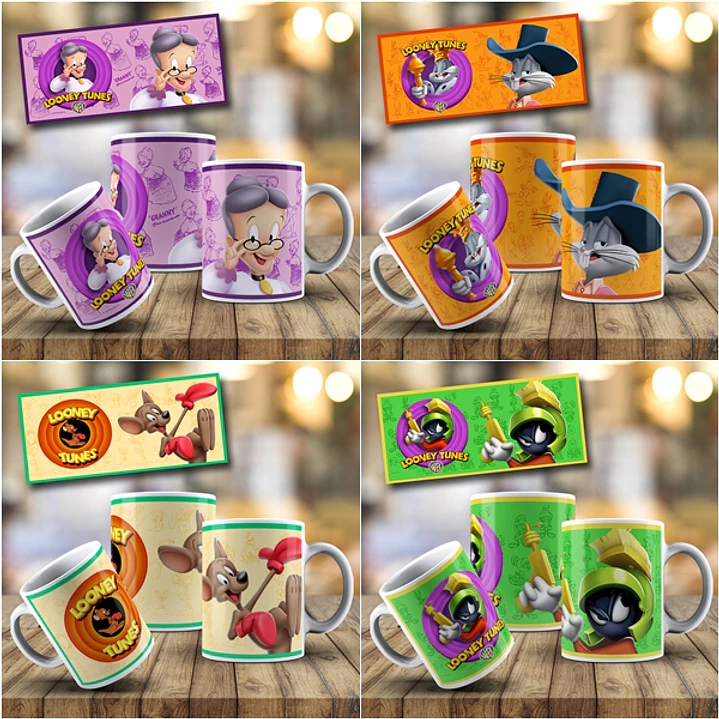 36 Artes Caneca Looney Tunes Editável em Photoshop 1