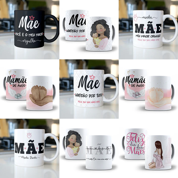 Mega Pacote de Artes para Canecas Dia das Mães 21 Sublimação 1