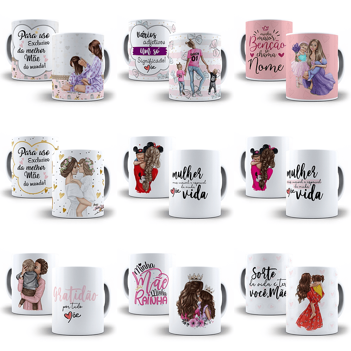 Mega Pacote de Artes para Canecas Dia das Mães 21 Sublimação 4
