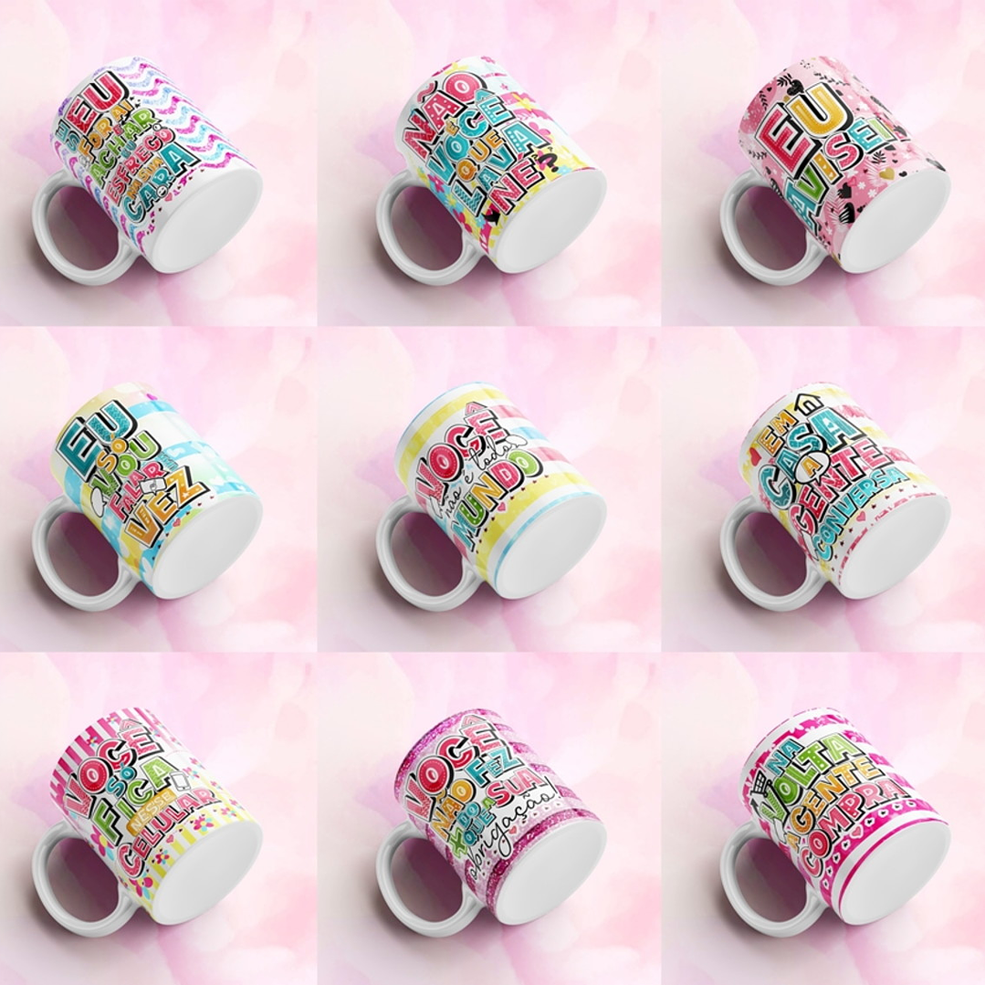 Pacote de Artes para Canecas Dia das Mães 21 Sublimação 2