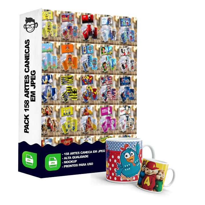 158 Artes para Caneca Personagens Infantil Arquivo em Jpge/Png 6