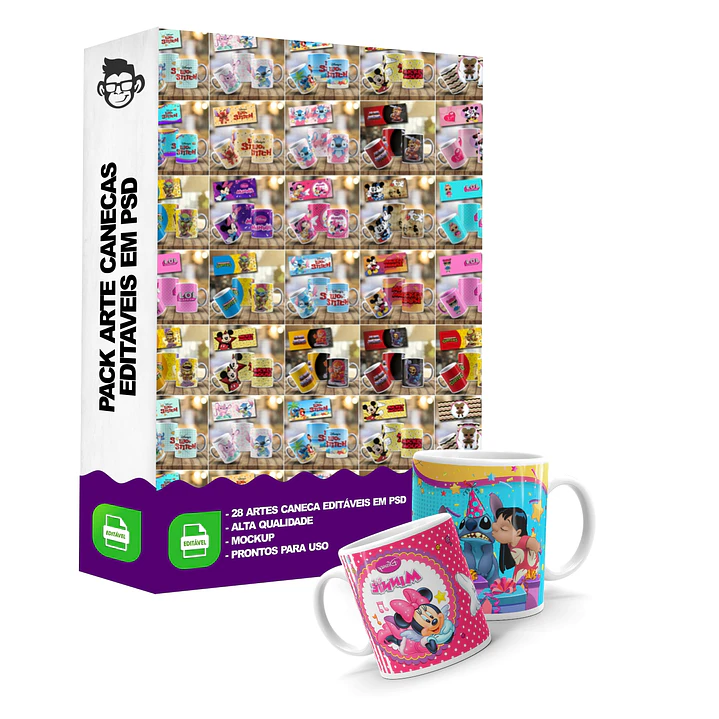 28 Artes Caneca Personagens Infantil 2 Editável em Photoshop 5