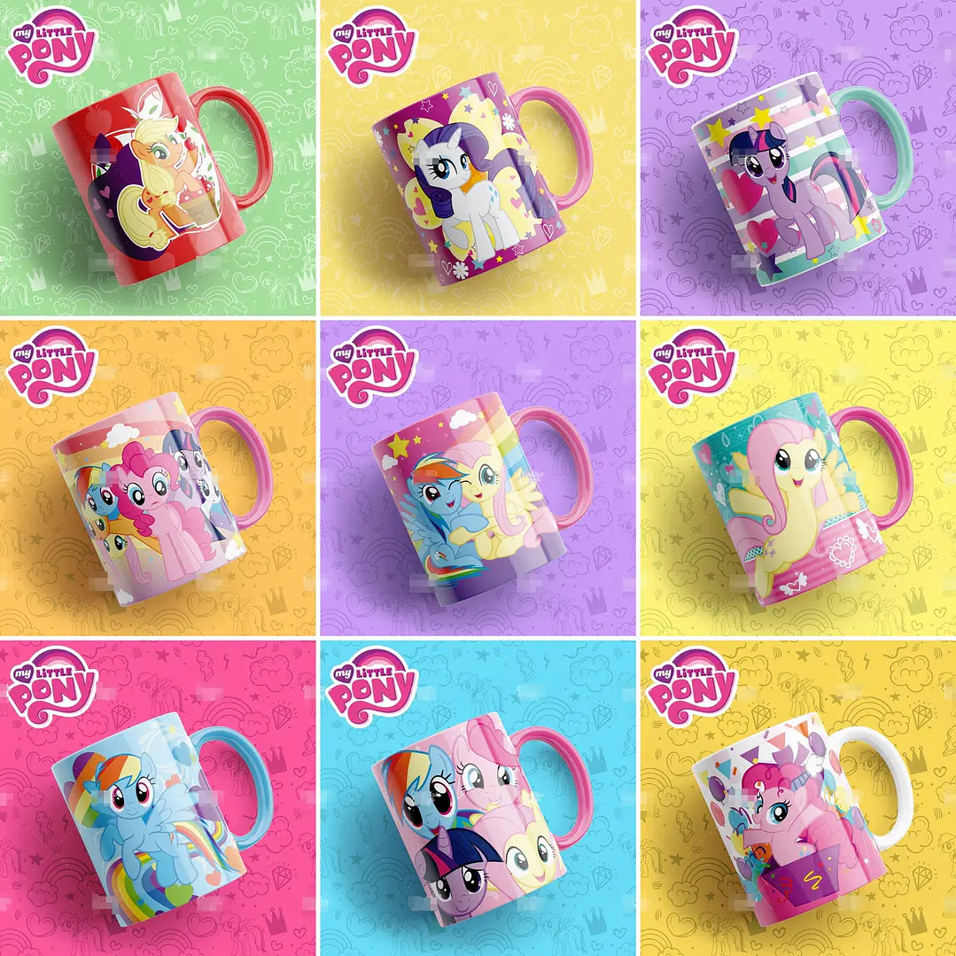 13 Artes Caneca My Little Pony Editável em Photoshop 1