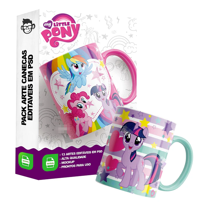 13 Artes Caneca My Little Pony Editável em Photoshop 8