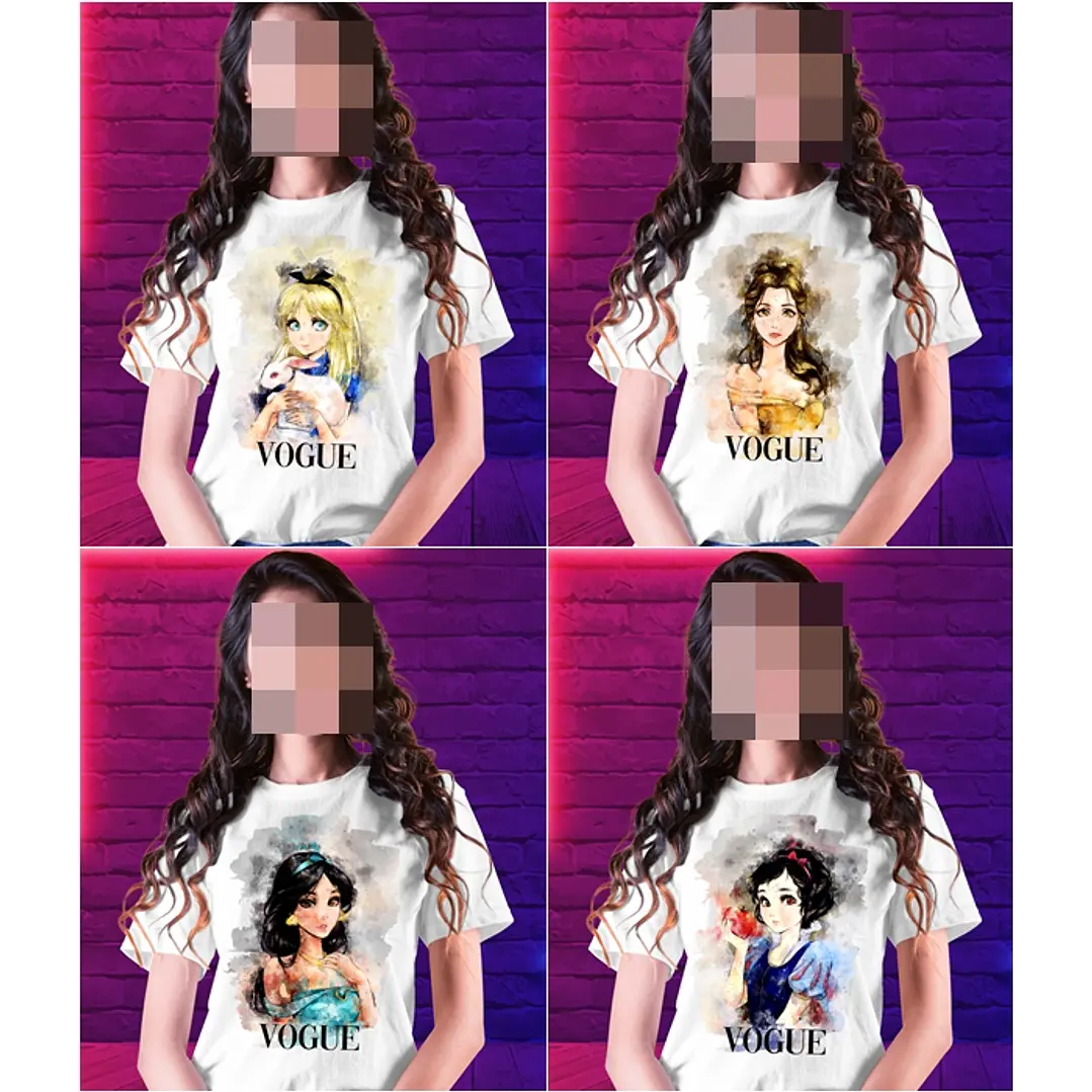 40 Artes Camisa Princesas Disney Editável em Photoshop 2