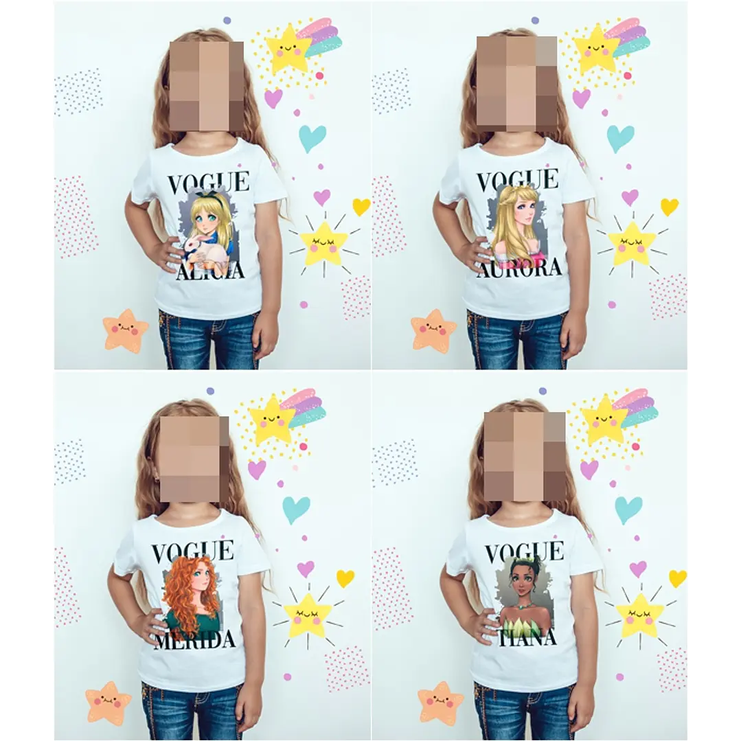 40 Artes Camisa Princesas Disney Editável em Photoshop 3