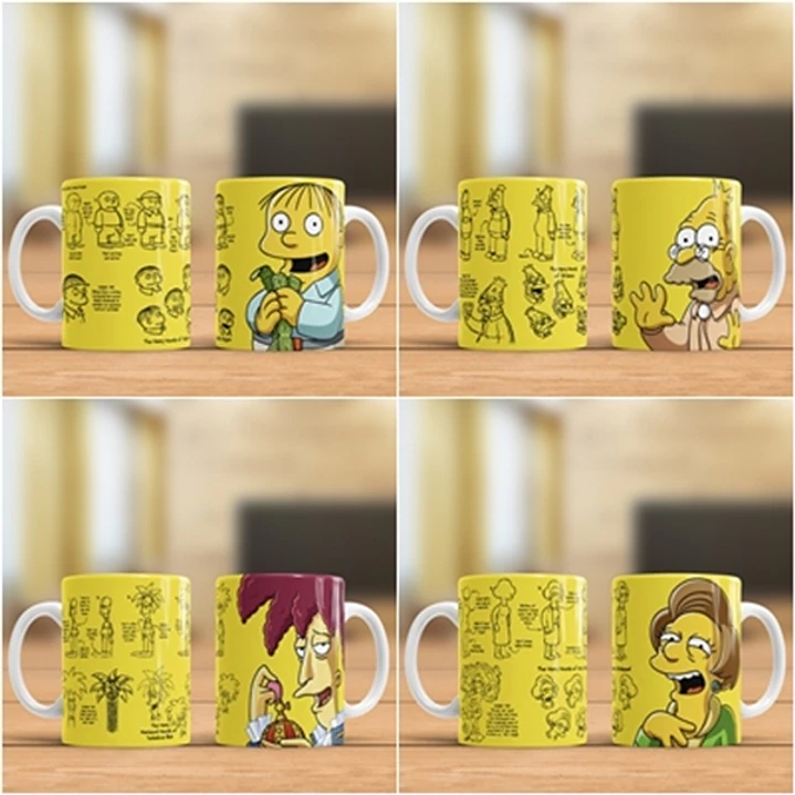 22 Artes para Caneca Simpsons Editável em Corel Draw e Photoshop 5