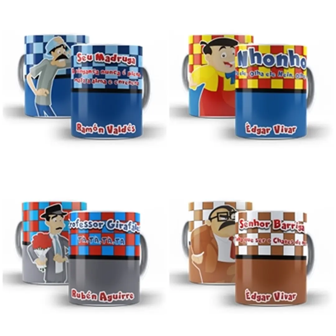10 Artes Caneca Turma do Chaves Editável em Photoshop e Corel Draw 2