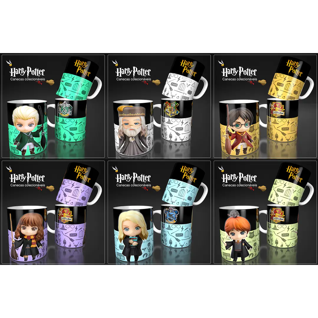 6 Artes para Caneca Harry Potter Arquivo em Jpge/Png 1