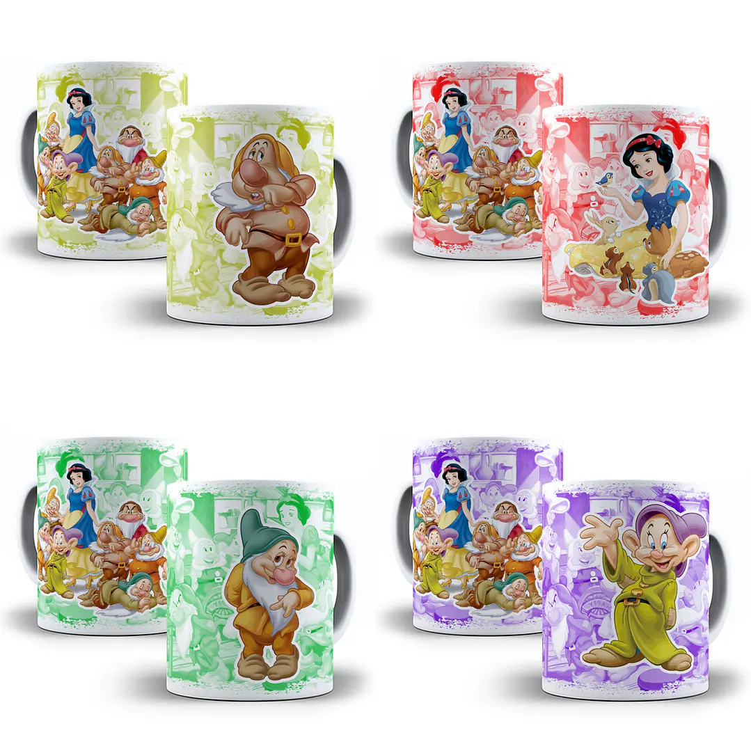 8 Artes Caneca Branca de Neve e Os 7 Anões Editável em Photoshop 1