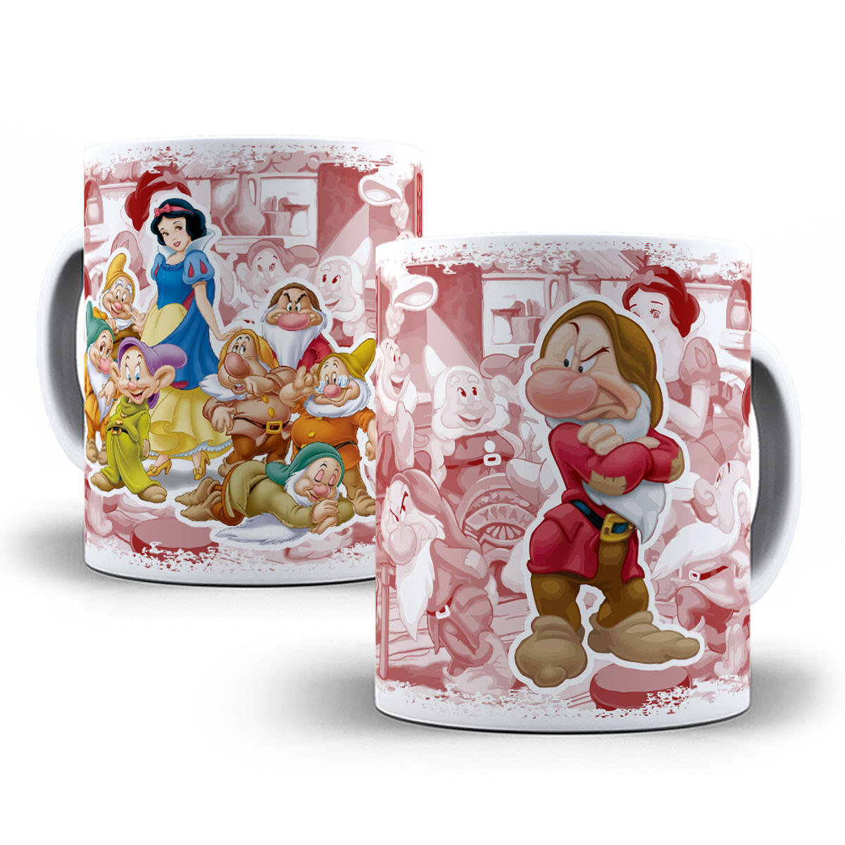 Caneca dos 7 Anões da Branca de Neve Desenho Antigo