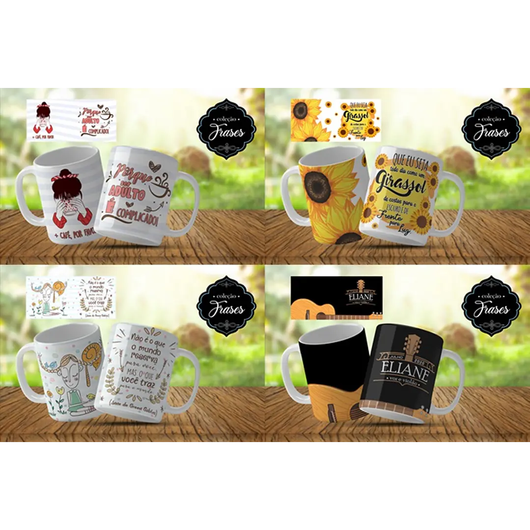 10 Artes para Caneca Frases Editável em Corel Draw 1