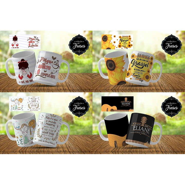 10 Artes para Caneca Frases Editável em Corel Draw 1