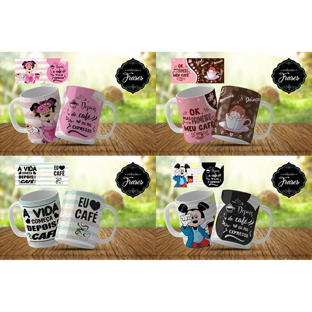 10 Artes para Caneca Frases Editável em Corel Draw 2