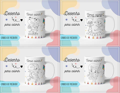 10 Artes para Caneca Pintar Editável em Corel Draw