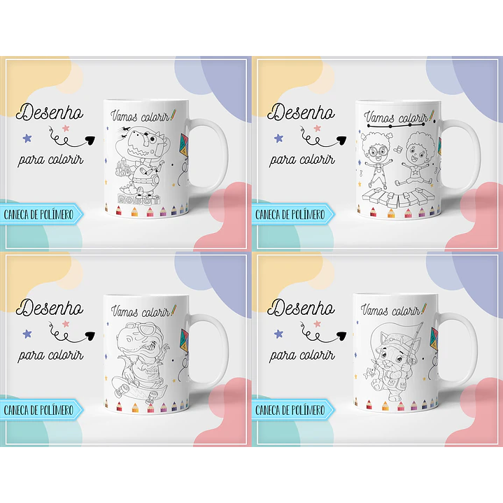 10 Artes para Caneca Pintar Editável em Corel Draw 1