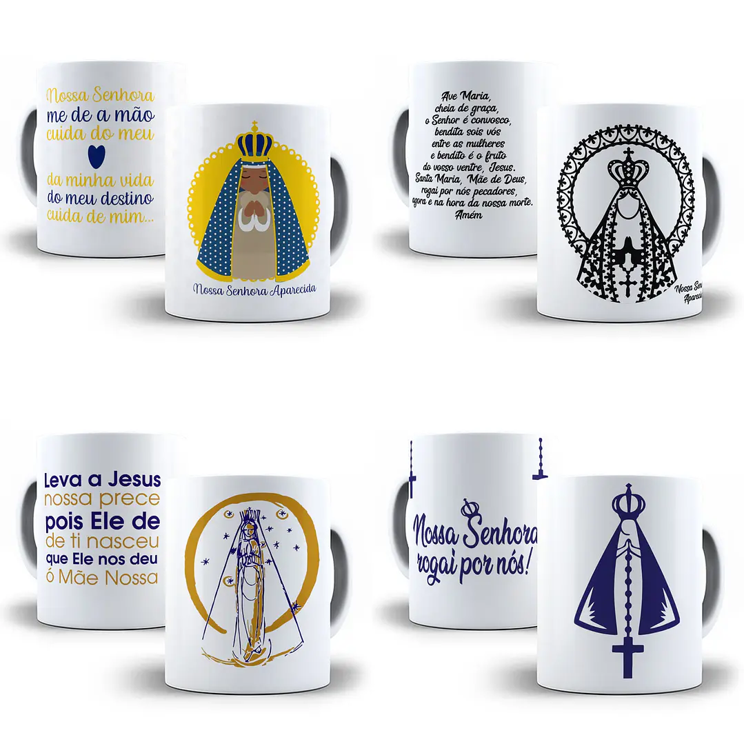 10 Artes para Caneca Nossa Senhora da Aparecida Editável em Corel Draw 1