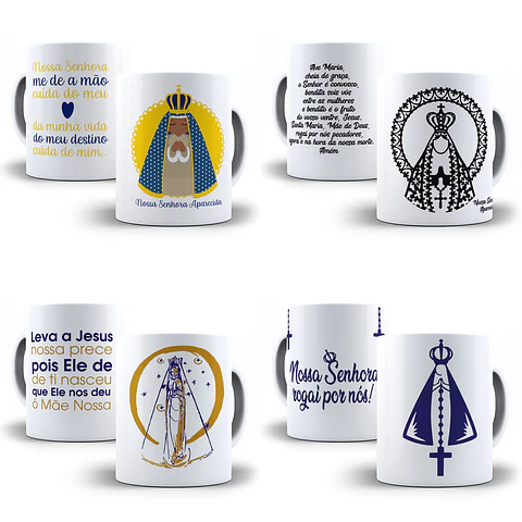 10 Artes para Caneca Nossa Senhora da Aparecida Editável em Corel Draw