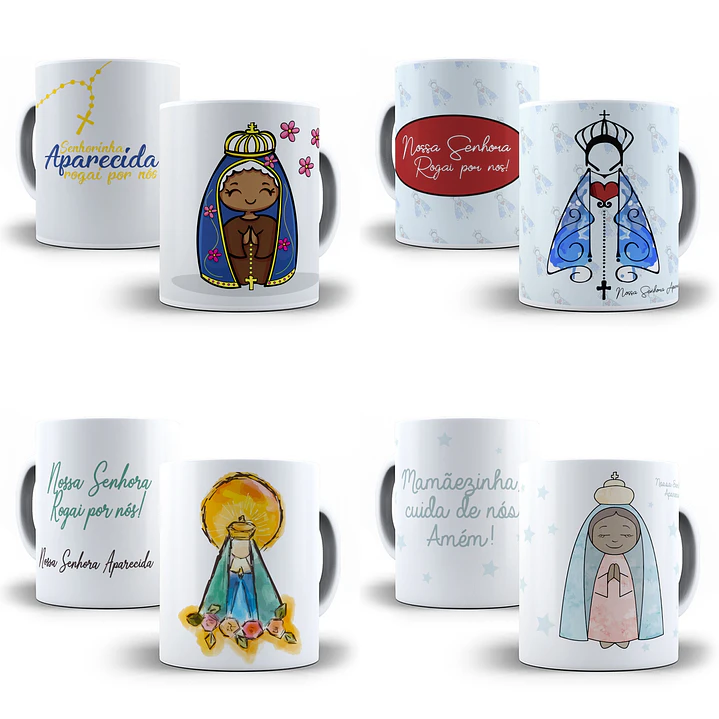 10 Artes para Caneca Nossa Senhora da Aparecida Editável em Corel Draw 2