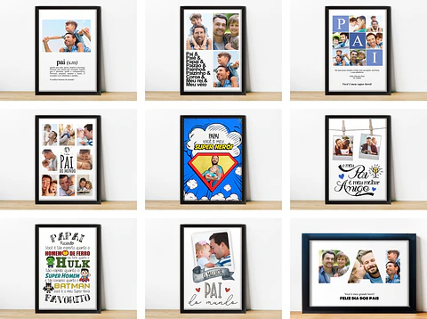 11 Artes para Quadros Dia dos Pais Arquivo em Jpg/Png